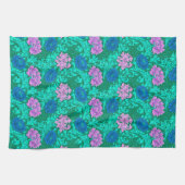 William Morris Chrysanthemums, Aqua und Violet Geschirrtuch (Horizontal)