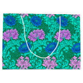 William Morris Chrysanthemums, Aqua und Violet Große Geschenktüte (Rückseite)