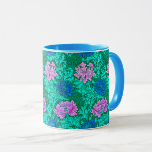 William Morris Chrysanthemums, Aqua und Violet Tasse