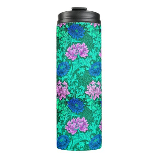 William Morris Chrysanthemums, Aqua und Violet Thermosbecher (Vorderseite)