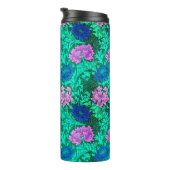 William Morris Chrysanthemums, Aqua und Violet Thermosbecher (Nach rechts gedreht)