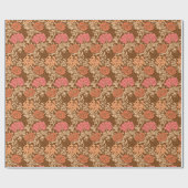 William Morris Chrysanthemums, Brown and Rust Geschenkpapier (Flach)