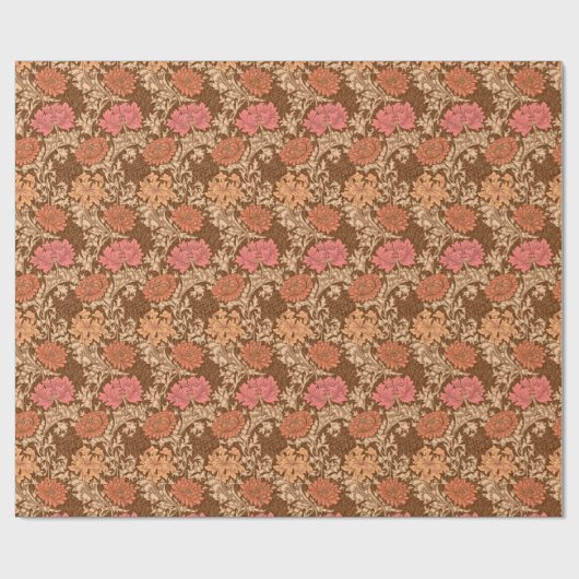 William Morris Chrysanthemums, Brown and Rust Geschenkpapier (Flach)