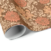 William Morris Chrysanthemums, Brown and Rust Geschenkpapier (Rolleneckpunkt)