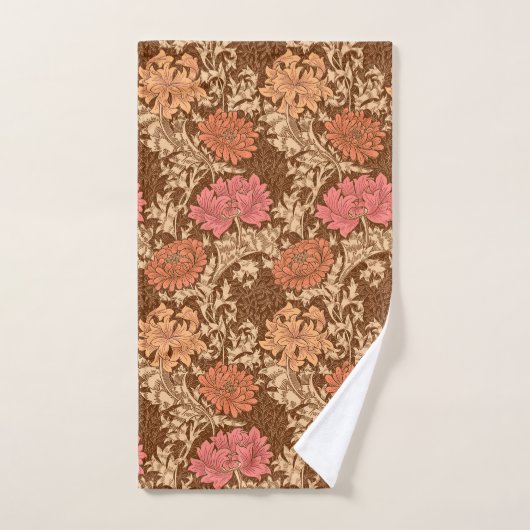 William Morris Chrysanthemums, Brown und Rust Badhandtuch Set (Handtuch)