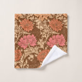 William Morris Chrysanthemums, Brown und Rust Badhandtuch Set (Waschlappen)