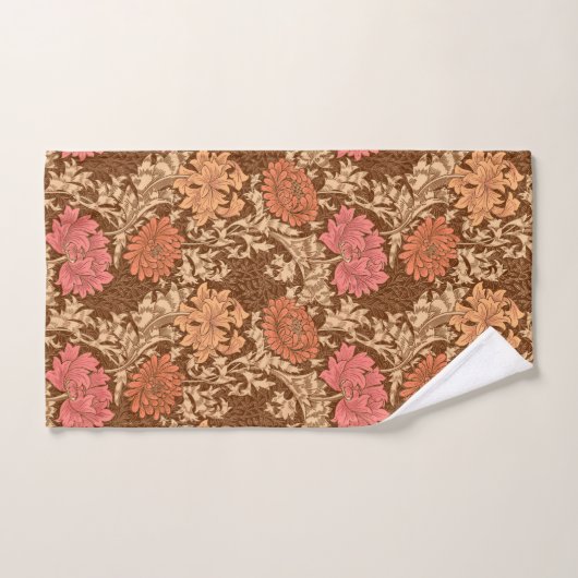 William Morris Chrysanthemums, Brown und Rust Badhandtuch Set (Handtuch)
