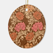 William Morris Chrysanthemums, Brown und Rust Cera Keramik Ornament (Links)