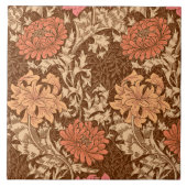 William Morris Chrysanthemums, Brown und Rust Fliese (Vorderseite)