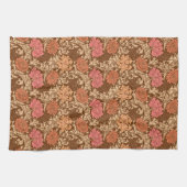 William Morris Chrysanthemums, Brown und Rust Geschirrtuch (Horizontal)