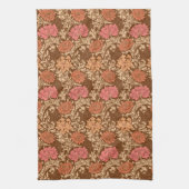 William Morris Chrysanthemums, Brown und Rust Geschirrtuch (Vertikal)