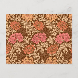 William Morris Chrysanthemums, Brown und Rust Postkarte