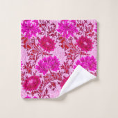 William Morris Chrysanthemums, Burgund und Pink Badhandtuch Set (Waschlappen)