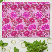 William Morris Chrysanthemums, Burgund und Pink Geschirrtuch (Gefaltet)