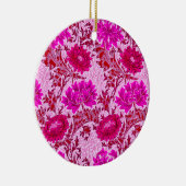 William Morris Chrysanthemums, Burgund und Pink Keramik Ornament (Rechts)