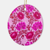 William Morris Chrysanthemums, Burgund und Pink Keramik Ornament (Links)