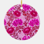 William Morris Chrysanthemums, Burgund und Pink Keramik Ornament (Hinten)