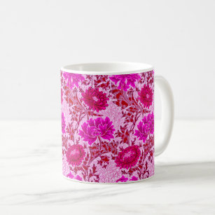 William Morris Chrysanthemums, Burgundy und Pink C Kaffeetasse