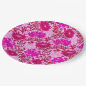 William Morris Chrysanthemums Burgundy und Pink Pappteller (Schrägansicht)