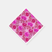 William Morris Chrysanthemums Burgundy und Pink Serviette (Ecke)