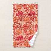 William Morris Chrysanthemums, Coral Orange Badhandtuch Set (Handtuch)
