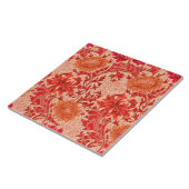 William Morris Chrysanthemums, Coral Orange Fliese (Seite)
