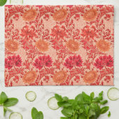 William Morris Chrysanthemums, Coral Orange Geschirrtuch (Gefaltet)