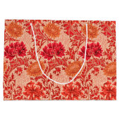 William Morris Chrysanthemums, Coral Orange Große Geschenktüte (Rückseite)