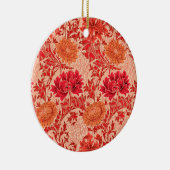 William Morris Chrysanthemums, Coral Orange Keramik Ornament (Rechts)