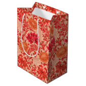 William Morris Chrysanthemums, Coral Orange Mittlere Geschenktüte (Rückseite Schrägansicht)