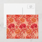 William Morris Chrysanthemums, Coral Orange Postkarte (Vorne/Hinten)