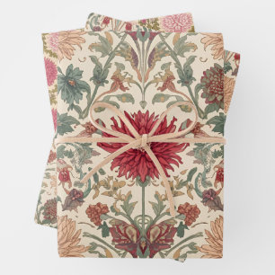 William Morris Chrysanthemums Floral Art Nouveau Geschenkpapier Set
