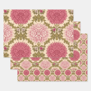 William Morris Chrysanthemums Floral Art Nouveau Geschenkpapier Set