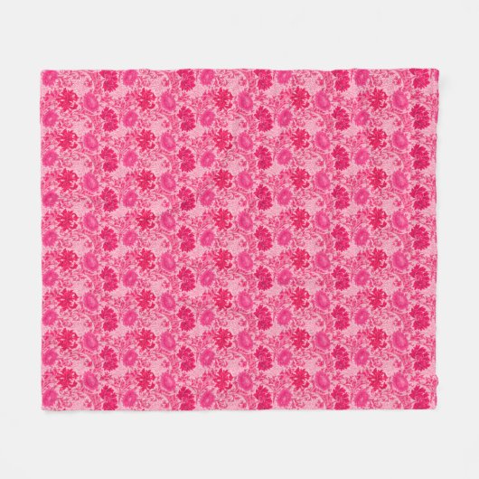 William Morris Chrysanthemums, Fuchsia Pink Fleecedecke (Vorderseite (Horizontal))