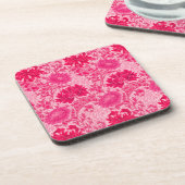William Morris Chrysanthemums, Fuchsia Pink Getränkeuntersetzer (Linke Seite)