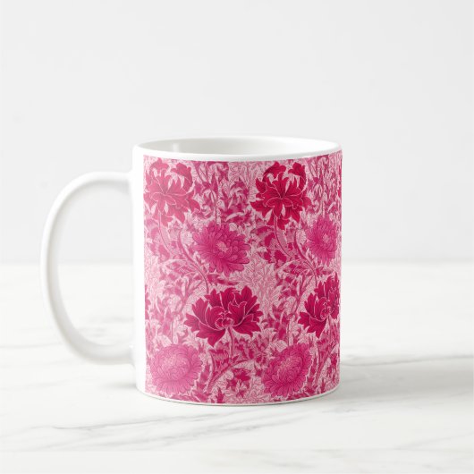 William Morris Chrysanthemums, Fuchsia Pink Kaffeetasse (Links)