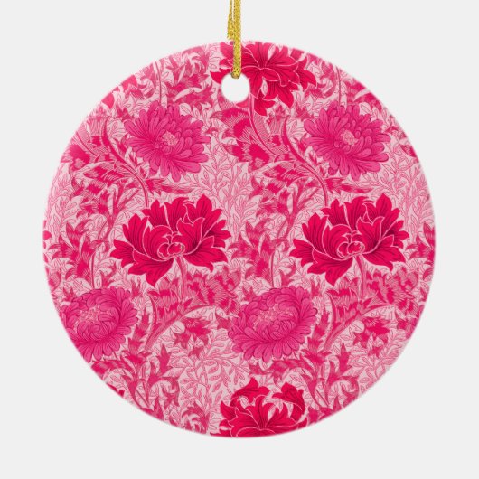William Morris Chrysanthemums, Fuchsia Pink Keramik Ornament (Hinten)