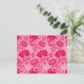 William Morris Chrysanthemums, Fuchsia Pink Postkarte (Stehend Vorderseite)