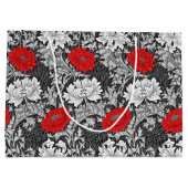 William Morris Chrysanthemums, grau und rot Große Geschenktüte (Rückseite)