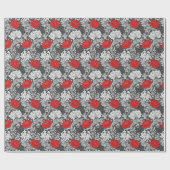 William Morris Chrysanthemums, Gray and Red Geschenkpapier (Flach)