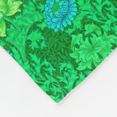 William Morris Chrysanthemums, Lime Green & Aqua Fleecedecke (Ecke)