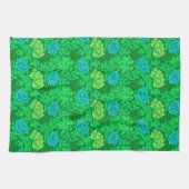 William Morris Chrysanthemums, Lime Green & Aqua Geschirrtuch (Horizontal)