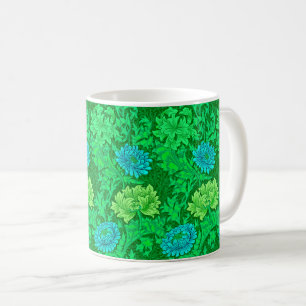 William Morris Chrysanthemums, Lime Green & Aqua Kaffeetasse
