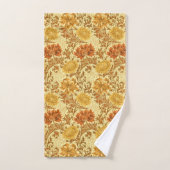 William Morris Chrysanthemums, Mustard Gold Badhandtuch Set (Handtuch)