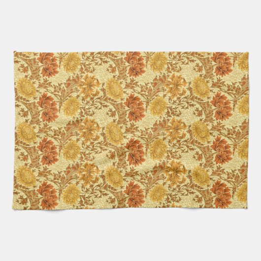 William Morris Chrysanthemums, Mustard Gold Geschirrtuch (Horizontal)
