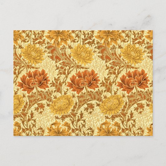 William Morris Chrysanthemums, Mustard Gold Postkarte (Vorderseite)
