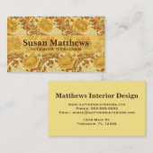 William Morris Chrysanthemums, Mustard Gold Visitenkarte (Vorne/Hinten)