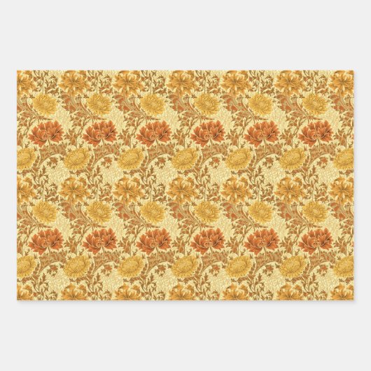 William Morris Chrysanthemums, Rust, Green & Gold  Geschenkpapier Set (Vorderseite 3)