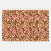 William Morris Chrysanthemums, Rust, Green & Gold Geschenkpapier Set (Vorderseite)