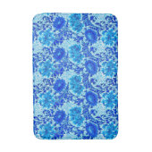 William Morris Chrysanthemums Shades of Denim Blue Badematte (Vorderseite Vertikal)